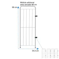 Cercado Pet Portátil 98cm Sem Portão Estilo Industrial