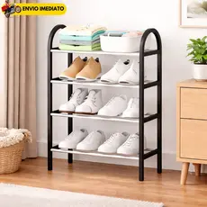 Sapateira 4 Andares Organizadora de Sapatos Livros BrinquedosMultiuso Desmontável Estante Compacta para Quarto Closet