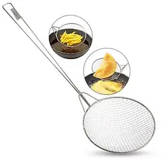 Escumadeira de Metal 40cm 50 cm Profissional Inox Fritura Pastel Batata Resistente