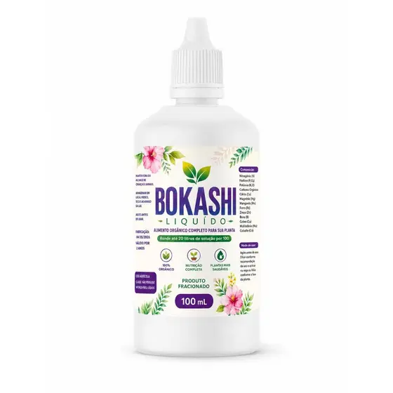 Adubo Fertilizante Orgânico Bokashi Líquido 100ml Rende 20 Litros