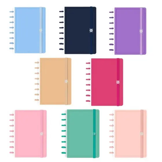 Caderno De Disco Capa Dura Inteligente 80 Folhas Spot Colors 8 Modelos - Iscool