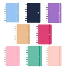 Caderno De Disco Capa Dura Inteligente 80 Folhas Spot Colors 8 Modelos - Iscool