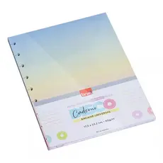 Refil Papel Pautado Colorido para Caderno de Disco 40 Folhas BRW
