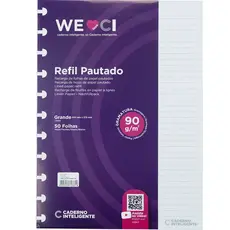 Refil Para Caderno Inteligente Pautado e Sem Pauta Grande e Médio 90g