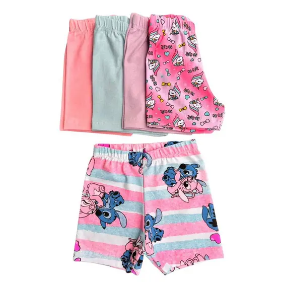 Kit Shorts Infantil Menina Verão | 100% algodão do 2 ao 12 Anos | Bermuda Infantil Feminina | Shorts Menina