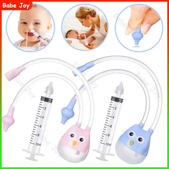Kit de limpeza nasal para bebês contém seringa de lavagem nasal e aspirador nasal para limpeza do bebê