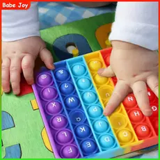 Pré Letra E Poste Número Dois Em Um Brinquedos Fidget Populares Para Aprendizagem De Matemática Infantil push pop it