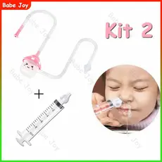 Kit de limpeza nasal para bebês contém seringa de lavagem nasal e aspirador para limpeza nasal do bebê