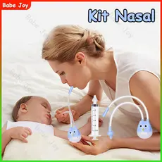 Kit de limpeza nasal para bebês contém seringa de lavagem nasal e aspirador nasal para limpeza do bebê