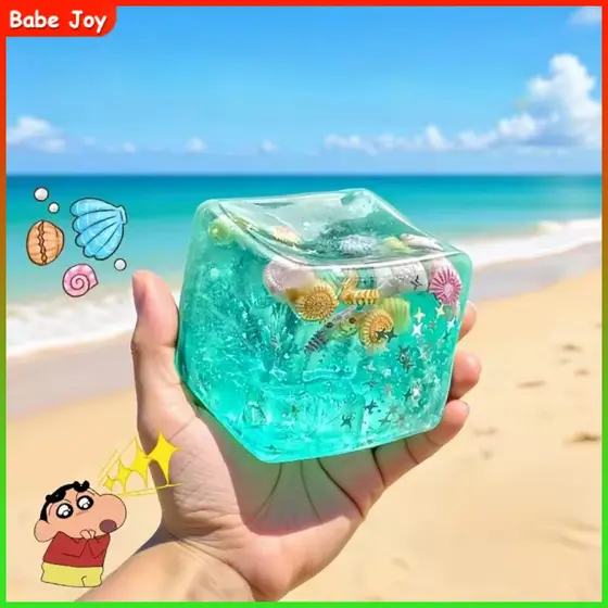 Azul Verde Estrela Peixe Espremendo Squishy Stress Balls Cube-Ocean sensory Autismo Fidget Toy