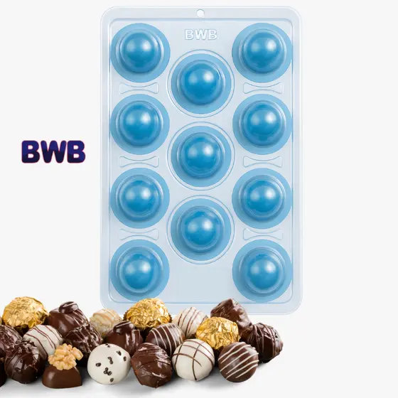 Forma Trufa 3 Partes com Silicone – Bombom Gourmet 20g 30g 45g 60g | Acabamento Profissional | Desmolde Fácil - BWB
