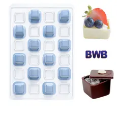 Forma de 3 Partes com Silicone Mini Caixa Quadrada Chocolate BWB SP 856 | Doces Finos Semiprofissional Alto Rendimento