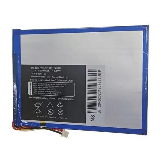 Bat BT-T2040 5000 mAh 5 fios Compatível TABLET Q10 T2040; outros.