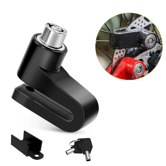 Trava de Disco Bloqueio Bike Moto Anti Furto Liga metálica Resistente 2 Chaves