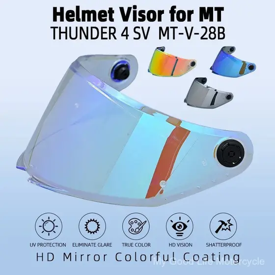 Viseira de Capacete para MT THUNDER 4 SV, Protetor Solar, Para-brisa, Proteção UV, Lente Extra de Substituição para Moto