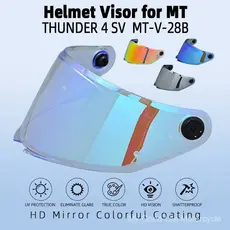 Viseira de Capacete para MT THUNDER 4 SV, Protetor Solar, Para-brisa, Proteção UV, Lente Extra de Substituição para Moto