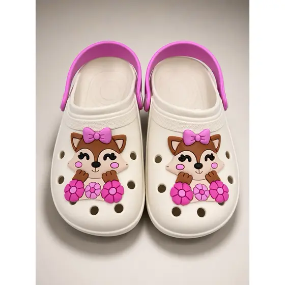 Sandalia Infantil Menina Raposinha Rosa – Sandália Babuche Infantil Feminina Leve Confortável Antiderrapante
