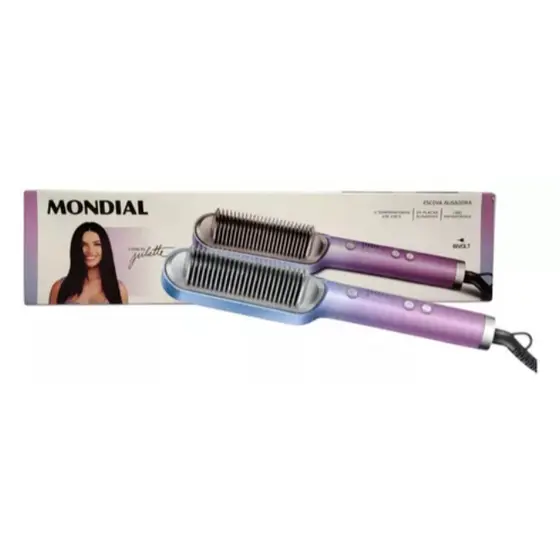 Escova Alisadora Qu4tro Elementos By Juliette Mondial EA-JU-03 Bivolt