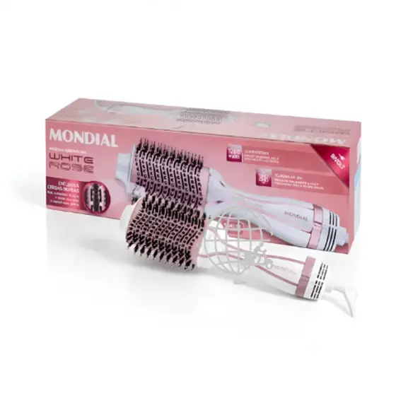 Escova Secadora e Alisadora Mondial ES-50 White Rose Line 1200W Bivolt
