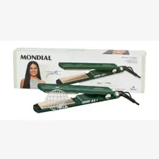 Chapinha Prancha Mondial By Juliette P-JU-02 Com Titânio e Nano Silver 230°C Verde Oliva - Bivolt