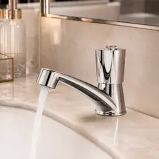 Torneira Cromada para Lavatório Banheiro Lavabo Cuba – 1/4 de Volta em ABS