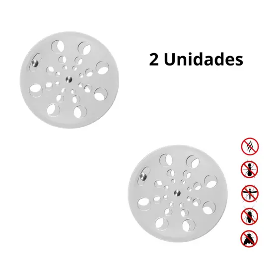 KIT 2 Tampa Ralo Grelha Inox Redondo 10x10 Abre e Fecha Rotativo