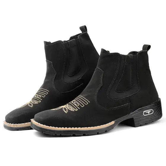Botina Bota Texana Chelsea Country Masculina Rodeio Bordado Western