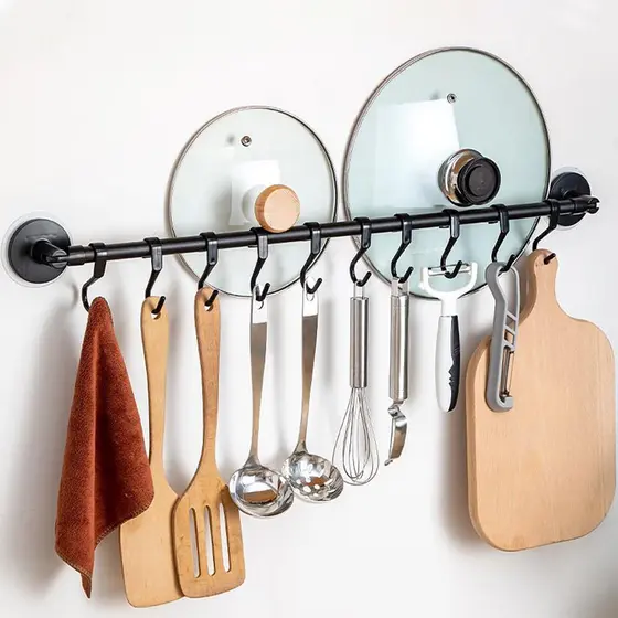Gancho de Cozinha Forte, Varinha Rotativa para Pendurar, Colher de Viscose, Concha Sem Perfuração EVCM
