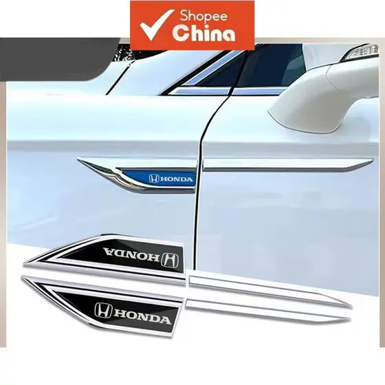 4 peças de adesivos de marcador lateral de metal modificados para Honda Accord Civic CRV MCUR