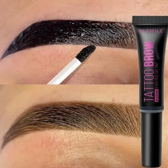 Gel para Sobrancelhas Semi-Permanente à Prova d'Água, Tinta para Sobrancelhas de Longa Duração, Corante Preto e Marrom,