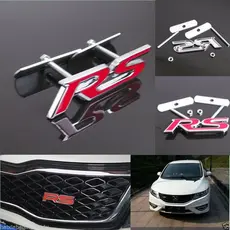 Emblema de Metal 3D para Carro, Logo RS, Acessórios Frontais para Carros Esportivos 0571 VTK0