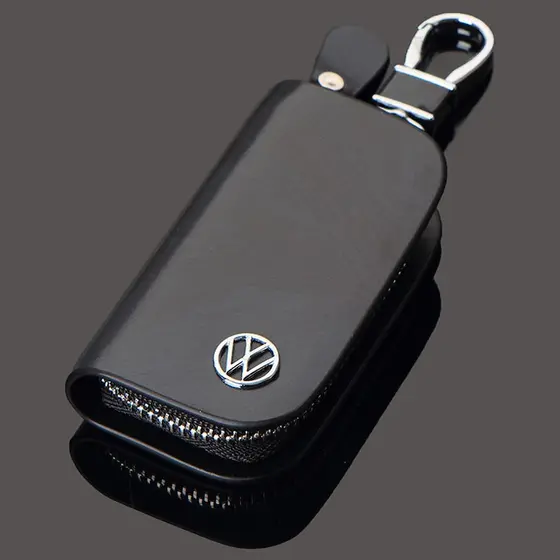 Capa de Chave de Carro VW para GOLF TIGUAN Jetta Scirocco Passat GTI, Capa de Couro, Porta-Chaves Inteligente 324 MICQ