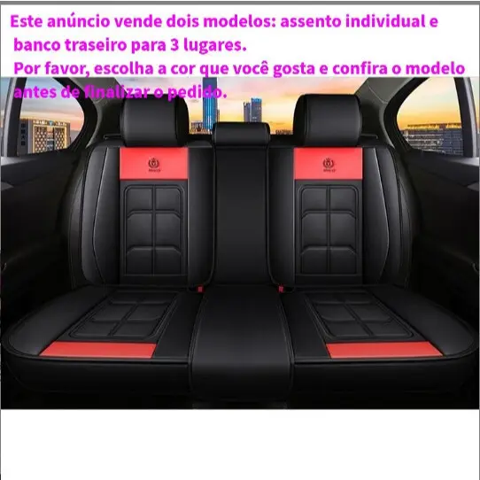 Capa Universal para Banco de Carro Individual |             Couro PU à prova d'água |             Compatível com Airbag