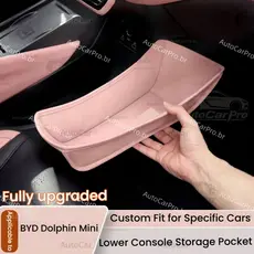 Para BYD Dolphin Mini, Bolsa de Armazenamento Inferior do Console Central, Cor Original do Carro, Resistente a Arranhões