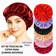 Kit com 50 Toucas de Cetim | Ideal para Revender | Preço de Atacado