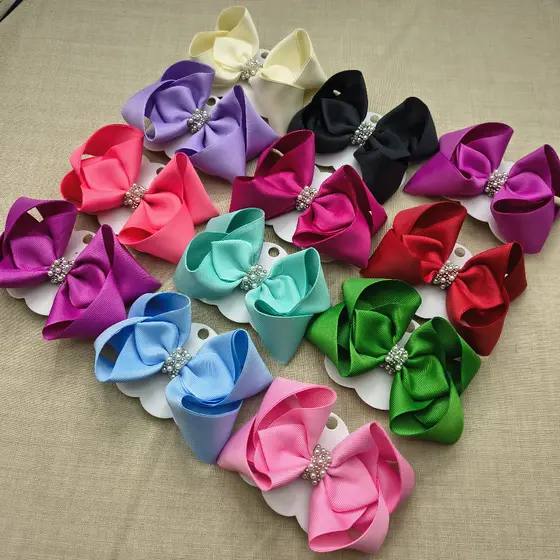 Laços Infantis Exóticos 12 Unidades – Presilha Colorida Estilo Boutique para Meninas