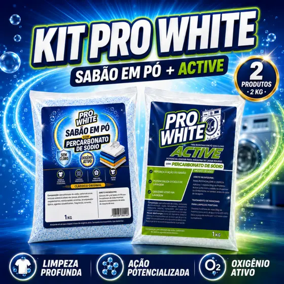 Kit 2 KG Potencializador Com Percarbonato de Sódio + Sabão em Pó com Percarbonato