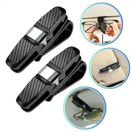 Kit 2 Suporte para Óculos Multifuncional Viseira Solar de Carro Óculos de Sol Organizador Novo