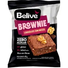Brownie Chocolate Com Nozes Zero Açucar 40g - Belive