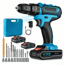 Parafusadeira Furadeira 48V 2 Baterias Com Maleta e Acessórios Completo