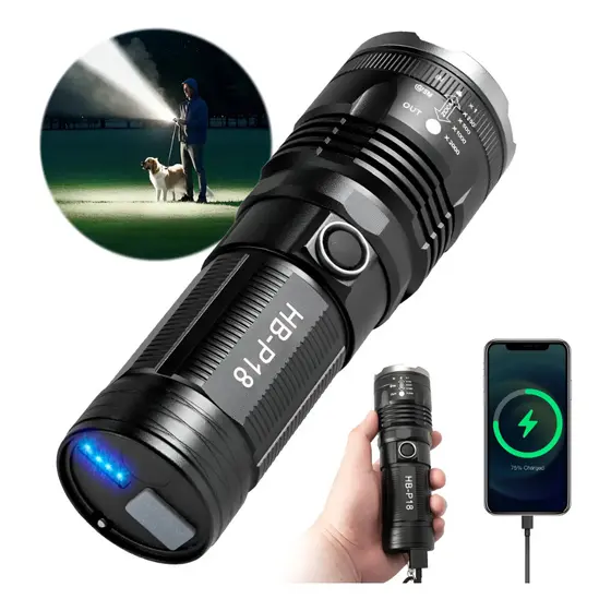 Lanterna Tática Led Super Potente Zoom Telescopico 5000M Profissional Policial Militar