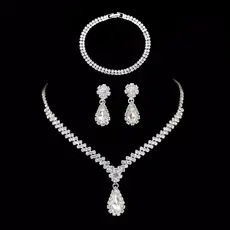 Conjunto De Brincos De Colar De Coroa De Cristal De Noiva Feminino Presente De Festa De Casamento