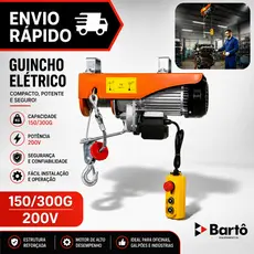 Cabo de Aço Galvanizado para Elevação 150kg a 1200kg | 6m a 12m | Resistente IP54 | Uso Profissional