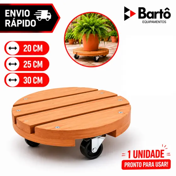 Suporte Redondo Com Rodinha Para Botijão Ou Vaso De Planta 20cm 25cm 30 cm Suporta Até 100kg