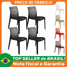 Kit 4 Cadeiras Gruvyer Design Cozinha Sala de Estar Jantar