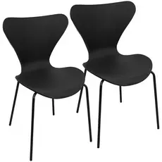 Kit 2 Cadeiras Jacobsen Polipropileno Sala Jantar Base Preta