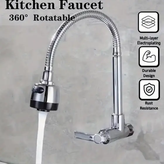 Torneira com chuveiro com rotação de 360° Cozinha Luxo Parede Promoção