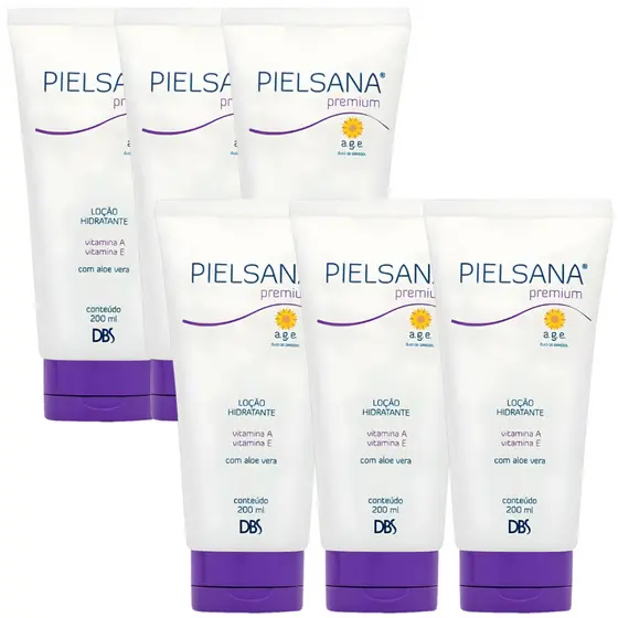 Kit c/6 Pielsana Loção Hidratante Premium 200ml (1) Dbs
