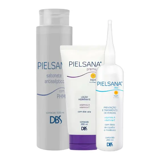 Kit Pielsana Sabonete 500ml + Loção Premium 200ml + Óleo Dermoprotetor 200ml (1) Dbs