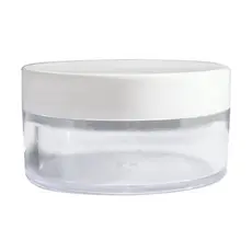 POTE ACRÍLICO PARA CREME 50G C/ TAMPA ROSCA (10 PEÇAS) - BRANCO